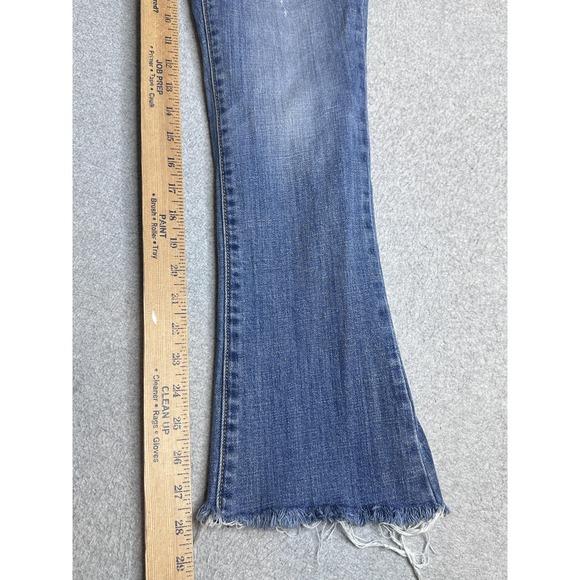 American Eagle Outfitters Skinny Kick Bootcut Jeans Womens 6 Blue Distressed - Picture 3 of 16